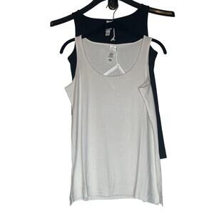 Wynne Layers Womens Essentials Tank Tops Black & White Size XS Set Of 2 NWT